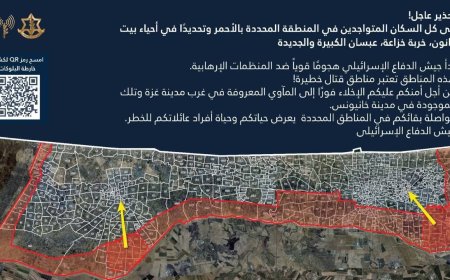 דו"צ בשפה הערבית בהודעת פינוי לתושבי רצועת עזה