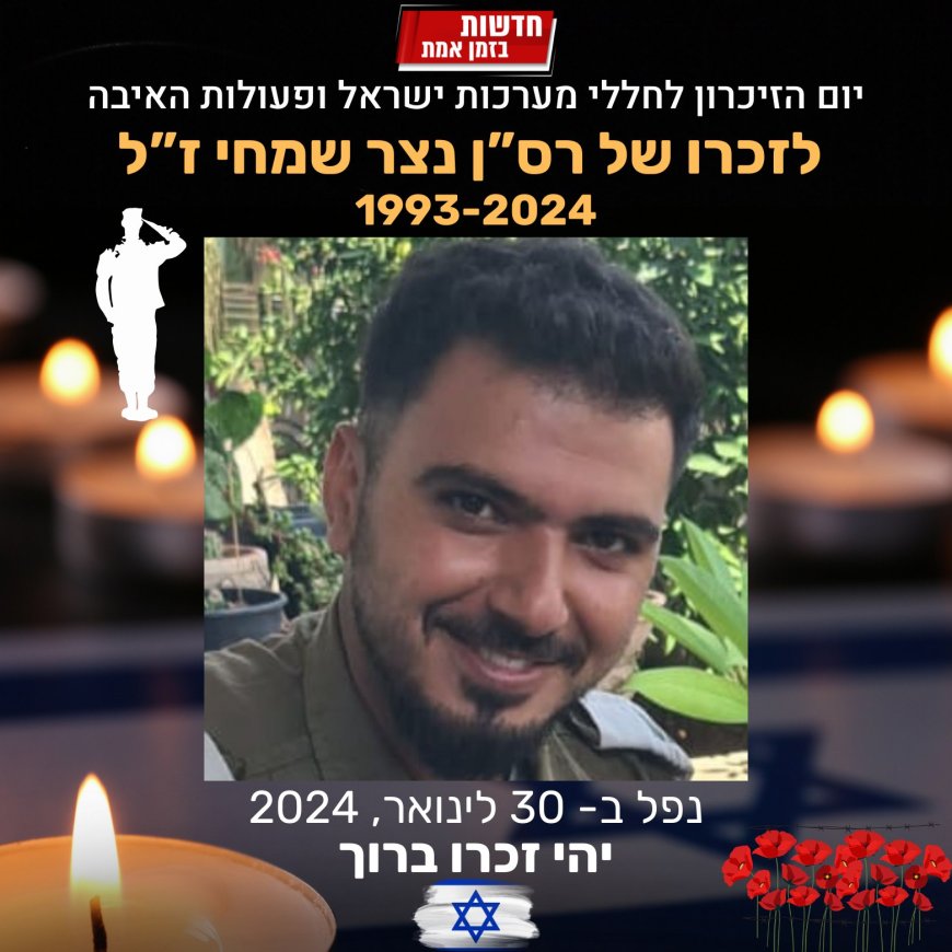 לזכרו של רס"ן נצר שמחי ז"ל שנפל בעזה במלחמת חרבות ברזל
